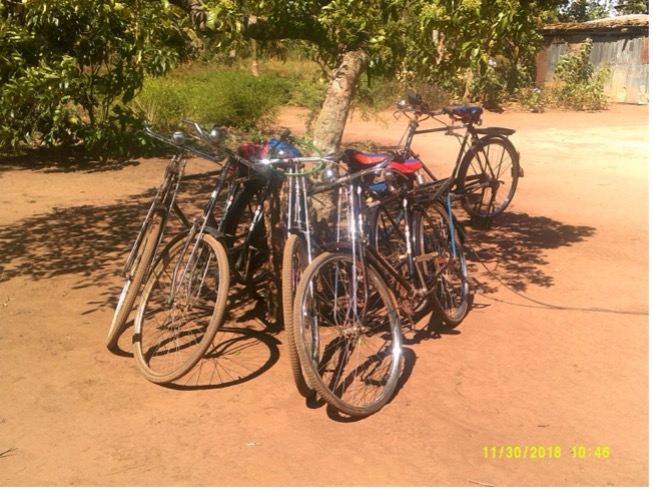 Bicycles owned by women in uganda, taken by research team.